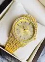 New daimond work gold colour premium quality analog watch for men's