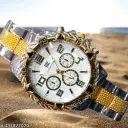 iik luxury Full Golden and silver Luxury Chain Analog watch for men