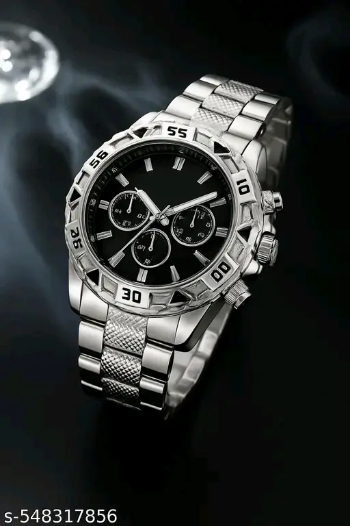 UKP Stylish Silver Stainless Steel Men's Chronograph Watch