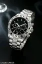 UKP Stylish Silver Stainless Steel Men's Chronograph Watch